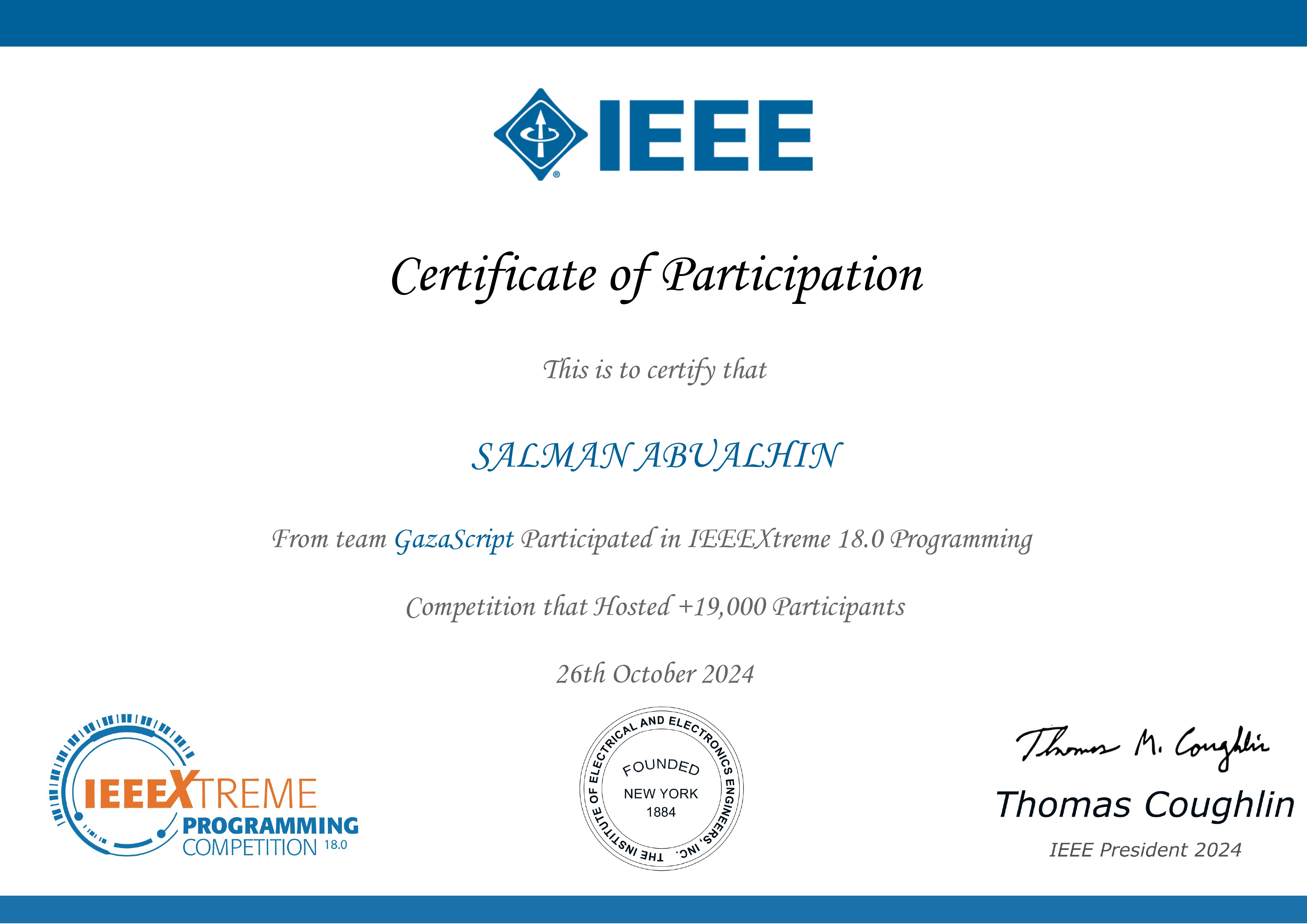 IEEEXtreme 18.0 Programming Competition